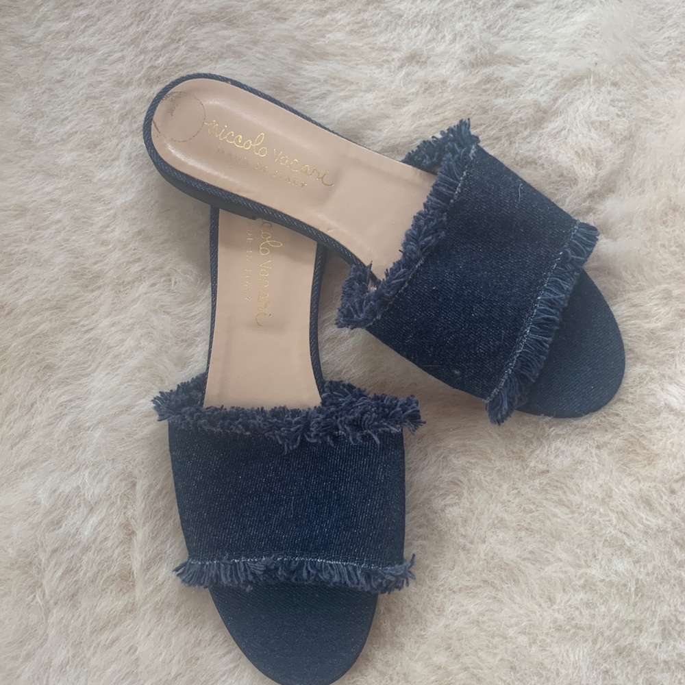 Denim Slide Sandals